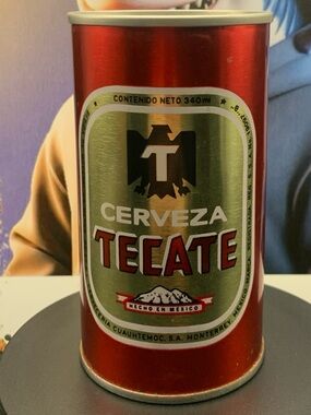 Vintage Beer Can Tecate Cerveza Hecho En Mexico Pull Tab Empty Steel Can